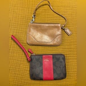 Vintage Coach signature C wristlet and light brown wristlet‎ bundle.
